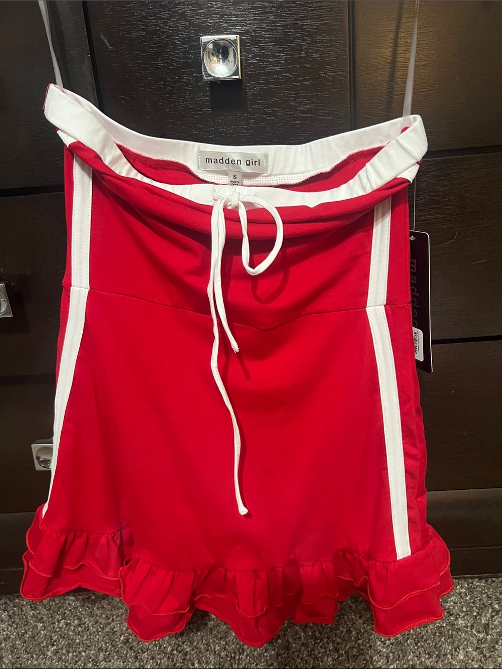 Madden Girl Red Mini Dress with White Trim